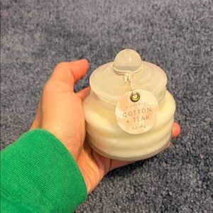 Cotton + Teak White Candle